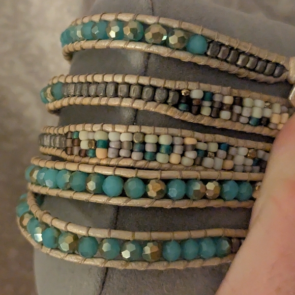 Nakomal Amazonite Bracelet with natural stones - 5x wrap - Picture 16 of 16